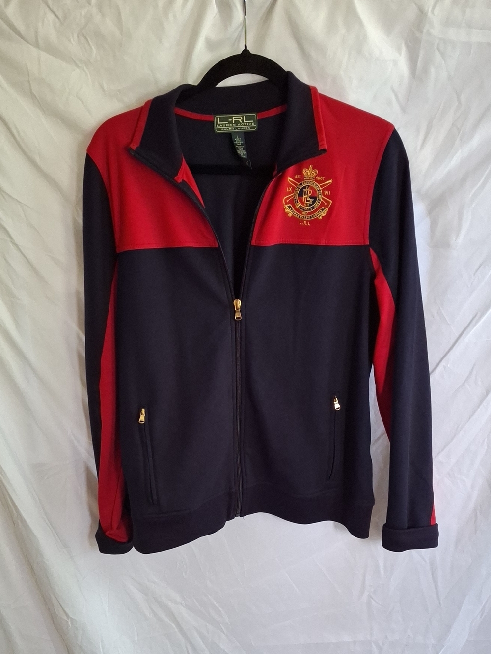 Lauren Ralph Lauren Active women's zip-up athletic jacket in red and blue